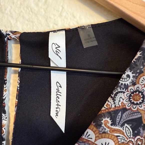 NY Collection Black and White Tiered Midi Dress- Size S - Picture 3 of 12